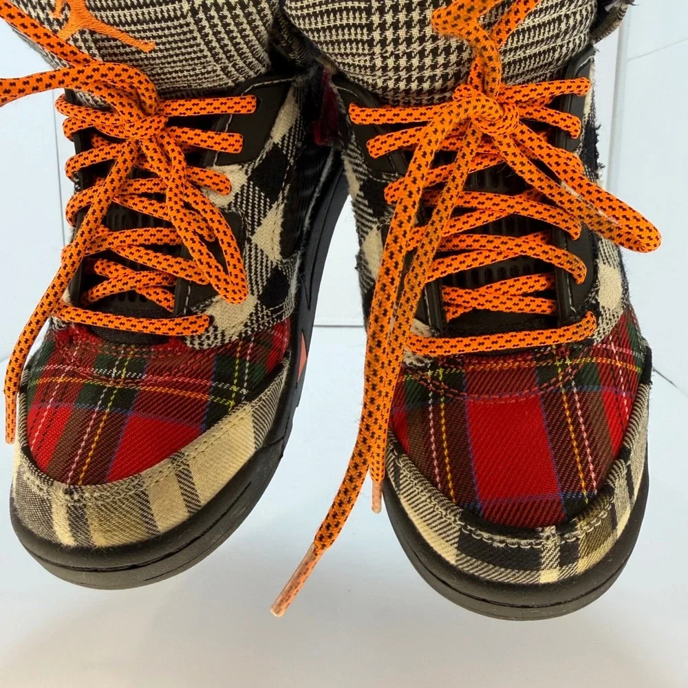 Jordan 5 Retro SE Plaid GS Kids Shoes Multi-Color Total Orange 1Y